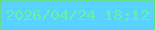 文字の大きさ：4、枠の色：61dd90、背景の色：5ad2ff、文字の色：62f3a4 無料ブログパーツのブログ時計