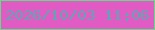 文字の大きさ：3、枠の色：61de83、背景の色：e05bc3、文字の色：63a4b1 無料ブログパーツのブログ時計