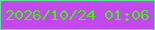 文字の大きさ：2、枠の色：61de95、背景の色：c448f0、文字の色：46ee13 無料ブログパーツのブログ時計