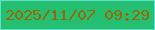 文字の大きさ：1、枠の色：61dfcd、背景の色：25bf71、文字の色：966906 無料ブログパーツのブログ時計