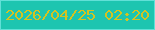 文字の大きさ：5、枠の色：61e0d7、背景の色：1dc5b0、文字の色：d4c321 無料ブログパーツのブログ時計