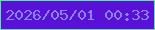 文字の大きさ：3、枠の色：61e1a5、背景の色：5a11d7、文字の色：8a85e9 無料ブログパーツのブログ時計