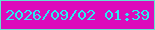 文字の大きさ：1、枠の色：61e4d0、背景の色：dc0bbb、文字の色：29ecf1 無料ブログパーツのブログ時計