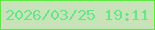 文字の大きさ：5、枠の色：61e545、背景の色：c6e4b7、文字の色：69e48b 無料ブログパーツのブログ時計