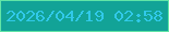 文字の大きさ：5、枠の色：61e5a7、背景の色：12a397、文字の色：31c9e9 無料ブログパーツのブログ時計