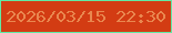 文字の大きさ：5、枠の色：61e9a4、背景の色：d33c13、文字の色：e9874f 無料ブログパーツのブログ時計