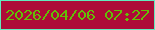 文字の大きさ：4、枠の色：61eabd、背景の色：ad0b38、文字の色：62bf06 無料ブログパーツのブログ時計