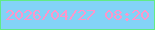 文字の大きさ：2、枠の色：61eb86、背景の色：83d3f7、文字の色：fd96ca 無料ブログパーツのブログ時計