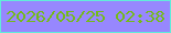 文字の大きさ：2、枠の色：61ebda、背景の色：9787fe、文字の色：74ba19 無料ブログパーツのブログ時計
