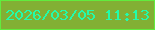 文字の大きさ：3、枠の色：61ec3e、背景の色：82b034、文字の色：22fcab 無料ブログパーツのブログ時計