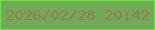 文字の大きさ：2、枠の色：61ee30、背景の色：73aa58、文字の色：8f7f50 無料ブログパーツのブログ時計