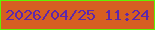 文字の大きさ：4、枠の色：61f003、背景の色：d65e22、文字の色：5d27ab 無料ブログパーツのブログ時計
