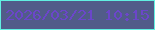 文字の大きさ：4、枠の色：61f0e1、背景の色：515c89、文字の色：6b46ca 無料ブログパーツのブログ時計