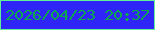文字の大きさ：1、枠の色：61f196、背景の色：3025f7、文字の色：0ca84c 無料ブログパーツのブログ時計