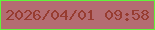 文字の大きさ：2、枠の色：61f43b、背景の色：b46d72、文字の色：973c31 無料ブログパーツのブログ時計