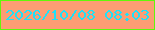 文字の大きさ：4、枠の色：61f70a、背景の色：fc9d74、文字の色：1de1f9 無料ブログパーツのブログ時計
