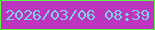 文字の大きさ：5、枠の色：61f748、背景の色：bb35bf、文字の色：7cd1e5 無料ブログパーツのブログ時計