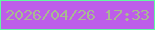 文字の大きさ：1、枠の色：61f8a2、背景の色：bd5de9、文字の色：a8ba91 無料ブログパーツのブログ時計