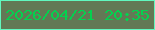 文字の大きさ：5、枠の色：61f8bf、背景の色：627955、文字の色：03d24f 無料ブログパーツのブログ時計