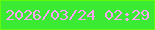 文字の大きさ：4、枠の色：61fa0c、背景の色：3bea33、文字の色：fda4f8 無料ブログパーツのブログ時計
