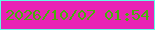 文字の大きさ：4、枠の色：61fbe5、背景の色：e822b5、文字の色：48af0c 無料ブログパーツのブログ時計