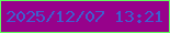 文字の大きさ：1、枠の色：61fe5e、背景の色：97028b、文字の色：405ecf 無料ブログパーツのブログ時計