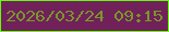 文字の大きさ：2、枠の色：61ff0d、背景の色：70215a、文字の色：799729 無料ブログパーツのブログ時計