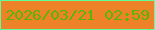 文字の大きさ：4、枠の色：61ff97、背景の色：ed8229、文字の色：5ab604 無料ブログパーツのブログ時計