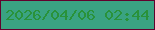 文字の大きさ：5、枠の色：62012d、背景の色：3aa382、文字の色：29923a 無料ブログパーツのブログ時計