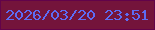文字の大きさ：5、枠の色：62034a、背景の色：74143b、文字の色：5d6cf4 無料ブログパーツのブログ時計