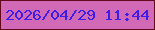 文字の大きさ：4、枠の色：62091d、背景の色：d269b7、文字の色：3e1ce9 無料ブログパーツのブログ時計