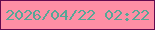 文字の大きさ：1、枠の色：620a4f、背景の色：fd8fa5、文字の色：57a696 無料ブログパーツのブログ時計