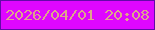 文字の大きさ：3、枠の色：620aa9、背景の色：de07ff、文字の色：dea48b 無料ブログパーツのブログ時計