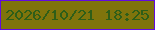 文字の大きさ：4、枠の色：620bdf、背景の色：7f740c、文字の色：2e5e18 無料ブログパーツのブログ時計