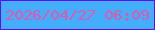 文字の大きさ：3、枠の色：620bec、背景の色：45aefc、文字の色：e058ae 無料ブログパーツのブログ時計