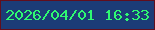 文字の大きさ：2、枠の色：620e1d、背景の色：1c3c77、文字の色：2ff972 無料ブログパーツのブログ時計