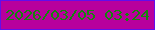 文字の大きさ：4、枠の色：620eeb、背景の色：b8009d、文字の色：15840e 無料ブログパーツのブログ時計