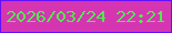 文字の大きさ：3、枠の色：620ffc、背景の色：d535b1、文字の色：4ded4d 無料ブログパーツのブログ時計