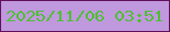 文字の大きさ：5、枠の色：62105c、背景の色：bf98de、文字の色：4ebf30 無料ブログパーツのブログ時計