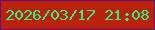 文字の大きさ：5、枠の色：62117a、背景の色：ba220b、文字の色：31f281 無料ブログパーツのブログ時計