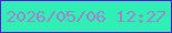 文字の大きさ：4、枠の色：6211db、背景の色：30efb4、文字の色：9e85cf 無料ブログパーツのブログ時計