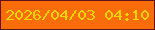 文字の大きさ：1、枠の色：62121d、背景の色：f86c0a、文字の色：f5d505 無料ブログパーツのブログ時計
