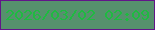 文字の大きさ：4、枠の色：621589、背景の色：56916d、文字の色：1fba41 無料ブログパーツのブログ時計