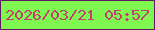 文字の大きさ：2、枠の色：621761、背景の色：7ef750、文字の色：c04070 無料ブログパーツのブログ時計