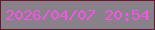 文字の大きさ：4、枠の色：621a2f、背景の色：888189、文字の色：f954e7 無料ブログパーツのブログ時計