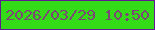 文字の大きさ：1、枠の色：621a93、背景の色：34dc17、文字の色：7d4676 無料ブログパーツのブログ時計