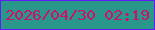 文字の大きさ：4、枠の色：621cf7、背景の色：2a978b、文字の色：cf1069 無料ブログパーツのブログ時計