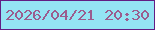 文字の大きさ：4、枠の色：621d84、背景の色：94e4f4、文字の色：9b5c8e 無料ブログパーツのブログ時計