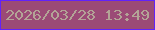 文字の大きさ：1、枠の色：6222fa、背景の色：9b4a76、文字の色：b3a396 無料ブログパーツのブログ時計