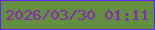 文字の大きさ：5、枠の色：6224ee、背景の色：629040、文字の色：8a26b5 無料ブログパーツのブログ時計